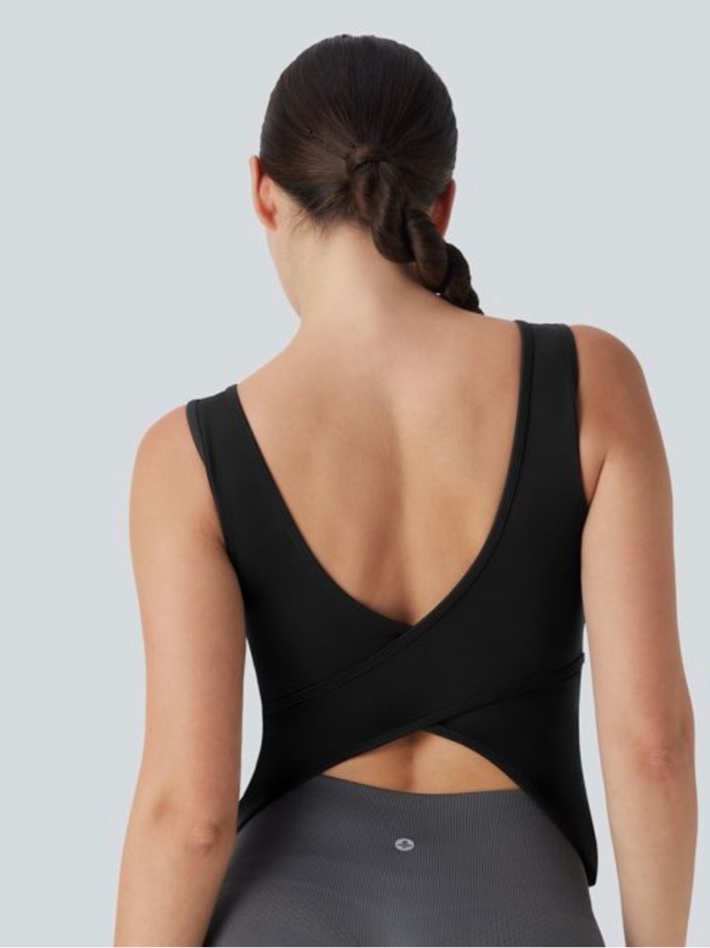 U Neck Crossover Yoga Tank Top-Longer Length DD-F Cups NWOT